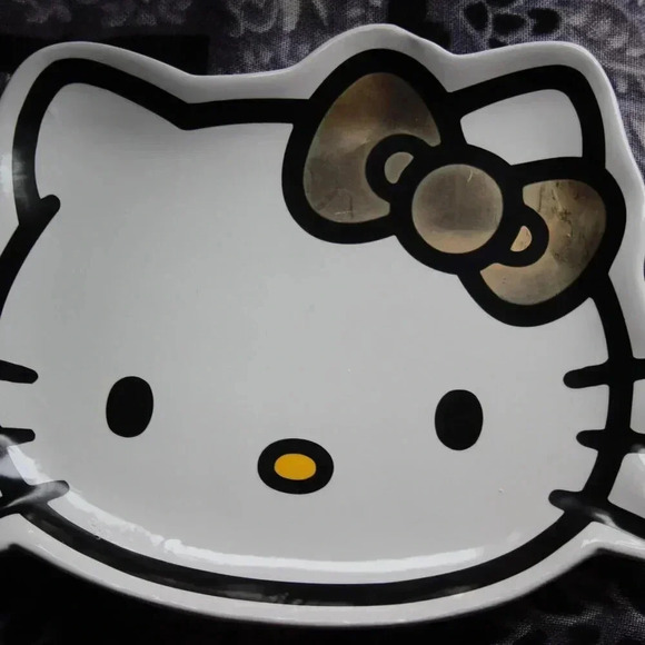 Hello Kitty Sanrio Jewelry Tray/Decorative Plate Gold Bow - Picture 2 of 7